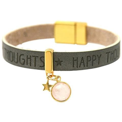 Braccialetto - Star - Stella - Argento 925 - Placcato Oro 18k - Wishes - Antracite - Grigio - Quarzo Rosa - Chiusura Magnetica precio