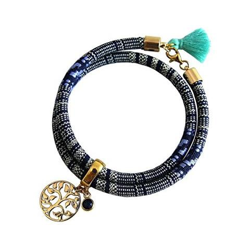 Braccialetto Avvolgente - Placcato Oro 18k - Albero Della Vita - Azteco - Zaffiro - Azzurro precio