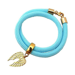 Braccialetto Doppio - Argento 925 - Placcato Oro 18k - Ala Doppia - Azzurro características
