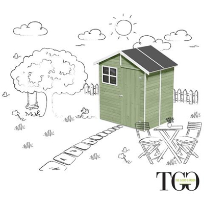 Casetta In Legno Con Porta E Finestra Per Articoli Da Giardino Jenny Verde 210 X 148 Cm