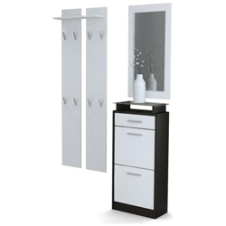 Set Guardaroba Verona V2 In Nero Opaco E Bianco Opaco en oferta