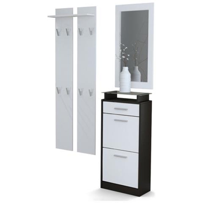 Set Guardaroba Verona V2 In Nero Opaco E Bianco Opaco