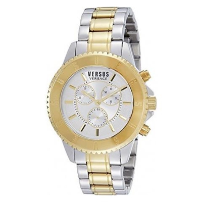 Orologio Sgn12 Cronometro Uomo Bicolor in Acciaio Oro Quadrante Argento Moda