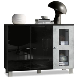 Credenza Alessandria In Nero Opaco E Ossido Di Cemento características