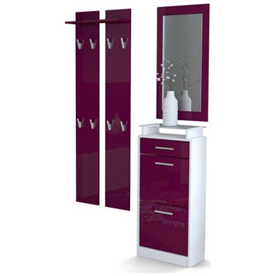 Set Guardaroba Verona V2 In Bianco Opaco E Nero Lucido