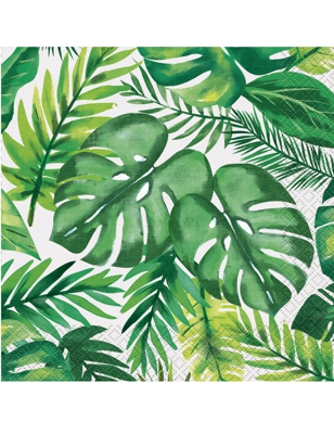 16 tovaglioli in carta palme tropicali 33 cm