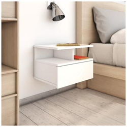 Comodino Pensile Bianco Lucido 40x31x27 Cm In Truciolato en oferta