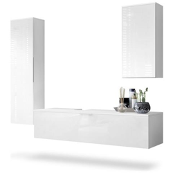 Set Di Mobili Da Bagno Venezia In Bianco Opaco E Bianco Lucido en oferta