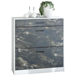 Scarpiera Barletta In Bianco Opaco E Marmo Grafite en oferta