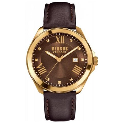 Orologio Uomo Sbe02 Cassa Oro Solo Tempo + Datario con Cinturino Pelle Marrone Quadrante Marrone