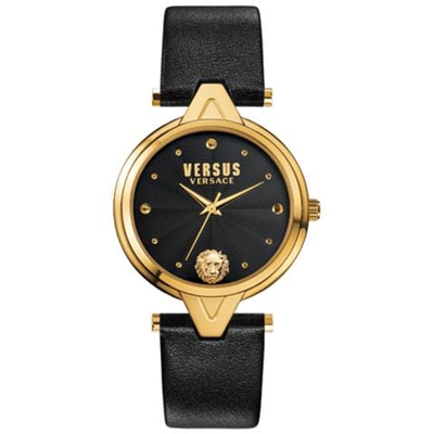 orologio donna moda sci11 cassa Oro con Cinturino pella nero solo tempo