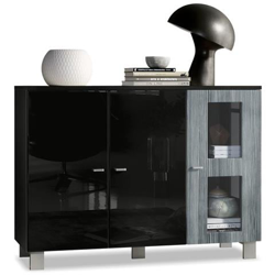 Credenza Alessandria In Nero Opaco E Avola Antracite en oferta