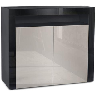 Comodino Torino In Nero Opaco E Grigio Sabbia Lucido