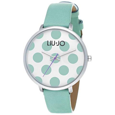 Orologio Donna Tlj1048 Cassa Solo Tempo Pois Verdi con Cinturino Pelle Verde
