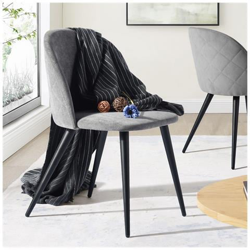 Un Sacco Di 2 Sedie Da Pranzo In Tessuto Di Spugna Grigio precio