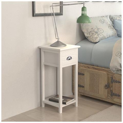 Comodino / Supporto Del Telefono Con 1 Cassetto Bianco