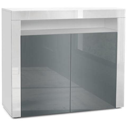 Comodino Torino In Bianco Opaco E Grigio Lucido precio