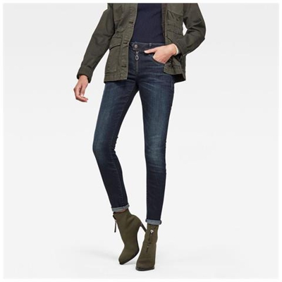 Pantaloni Gstar Lynn Zipper Mid Skinny L32 Abbigliamento Donna W27-l32