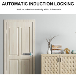 WAFU Bluetooth password smart serratura dell'impronta digitale ricaricabile singola maniglia blocca il portellone attorno massimo supporto 40 en oferta