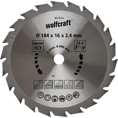 Wolfcraft lama per sega circolare HM, 22 denti