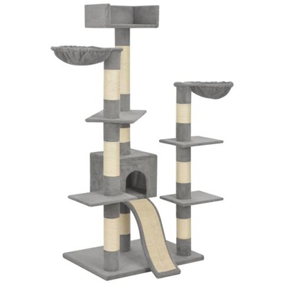 Albero Per Gatti Con Tiragraffi In Sisal Grigio 183 Cm Xxl