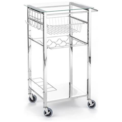 Fox Carrello In Metallo Cromato E Vetro precio