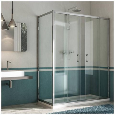 Box Doccia 70x120 Cm H185 Trasparente Mod. Replay Duo 2 Ante