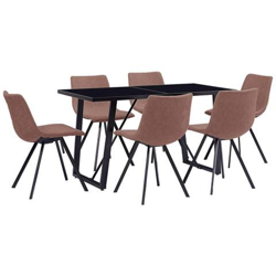 Set Sala Da Pranzo 7 Pz In Similpelle Bruno características