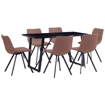 Set Sala Da Pranzo 7 Pz In Similpelle Bruno