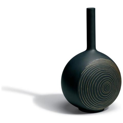 Canvas Vase Tree Rings (black & Gold)