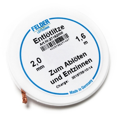 Filo di dissaldat. della Felder imbevuto di flussante 1.6m 2,0mm - FELDER LöTTECHNIK