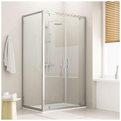 Box Doccia 80x90 Ap. 90 Cm H198 Stampato C Mod. Cristal Duo 2 Ante