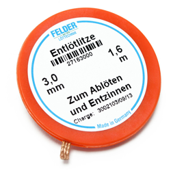 Filo di dissaldat. della Felder imbevuto di flussante arancia 1.6m 3,0mm - FELDER LöTTECHNIK características