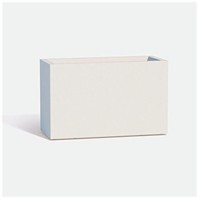 Vaso Fioriera Flowerpot In Resina Rettangolare 80x35 Cm Ghiaccio