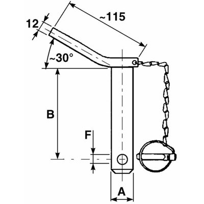 Mandrino con impugnatura Ø 25 X 130 categoria II con catena e clip - LEM SELECT