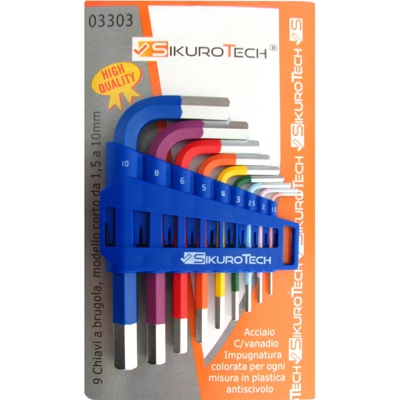 Serie 9 Chiavi A Brugola Sikurotech 03303 Cromo Vanadio Con Contenitore
