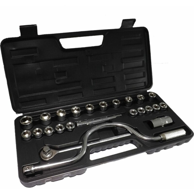 Kit Valigetta Chiavi A Cricchetto / Bussola In Acciaio Speciale 25 Pezzi 1242B - LUPEXSHOP