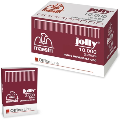 Confezione 10000 punti per inchiodatrice spillatrice art. jolly oro Maestri