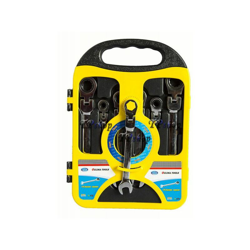Tp - Set 7 Chiavi A Cricchetto Con Testa Snodata Mm 8/19 Ratchet In Valigetta en oferta