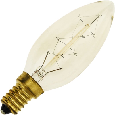 PrimeMatik - Edison incandescenza filamento E14 40W 220VAC C35 candela 35x100mm