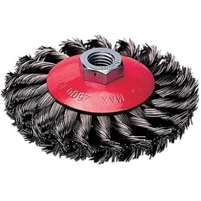 Maurer - SPAZZOLE A TAZZA IN FILO D'ACCIAIO FORO MA14 PER SMERIGLIATRICE FLEX 21410V FILI RITORTI D.100 (19803)