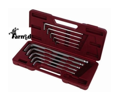 Farneed - Chiavi 10 Pz Brugola Esagonali Punta Palla Ball Point 3 17 Mm Chrome Vanadium Ox
