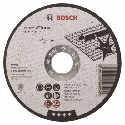Bosch Accessories 2608600094 2608600094 Disco di taglio dritto 125 mm 22.23 mm 1 pz.