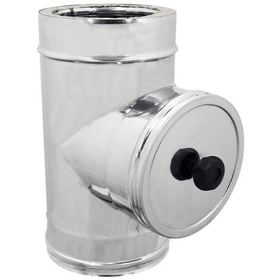 Modulo Di Ispezione Inox T 90° Doppia Parete, Diametro Di 100 - De 150 Mm