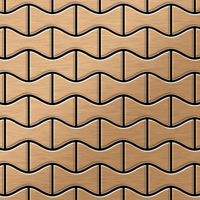 Mosaico metallo solido Titanio spazzolato Amber rame spesso 1,6 mm Kismet-Ti-AB disegnato da Karim Rashid - Alloy