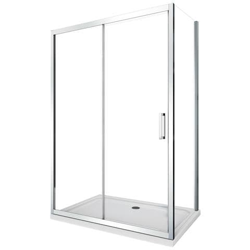 Box Doccia Angolare, Parete Fissa Laterale, Porta Scorrevole Frontale Reversibile, 87.5-90 Fissa X 125-130 Porta precio