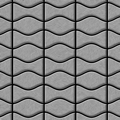Mosaico metallo solido Acciaio inossidabile spazzolato grigio spesso 1,6 mm ALLOY Kismet & Karma-S-S-B disegnato da Karim Rashid
