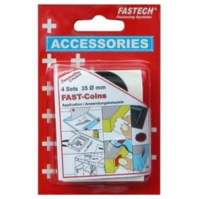 FASTECH® 683-330 Punti a strappo per incollaggio colla a caldo Lato morbido e lato rigido (Ø) 35 mm Nero 4 Paio/a