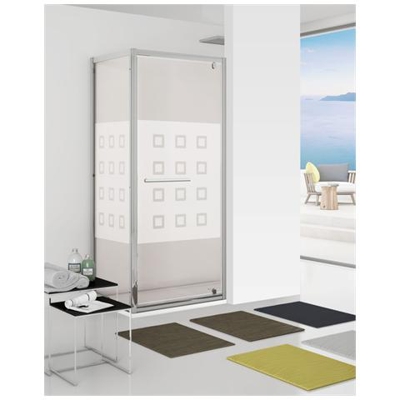 Parete Fissa 87-89 Cm Vetro Serigrafato Kubo - New Plus