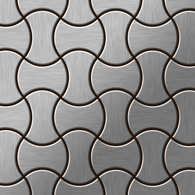 Mosaico metallo solido Acciaio inossidabile Marine spazzolato grigio spesso 1,6 mm ALLOY Infinit-S-S-MB disegnato da Karim Rashid
